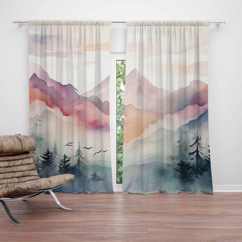 Baby Nursery Curtains - マウンテンフォレスト保育園カーテン子供の寝室のカーテン遮光保育園の装飾ベビールームのカーテン寝室リビングルームのカーテン