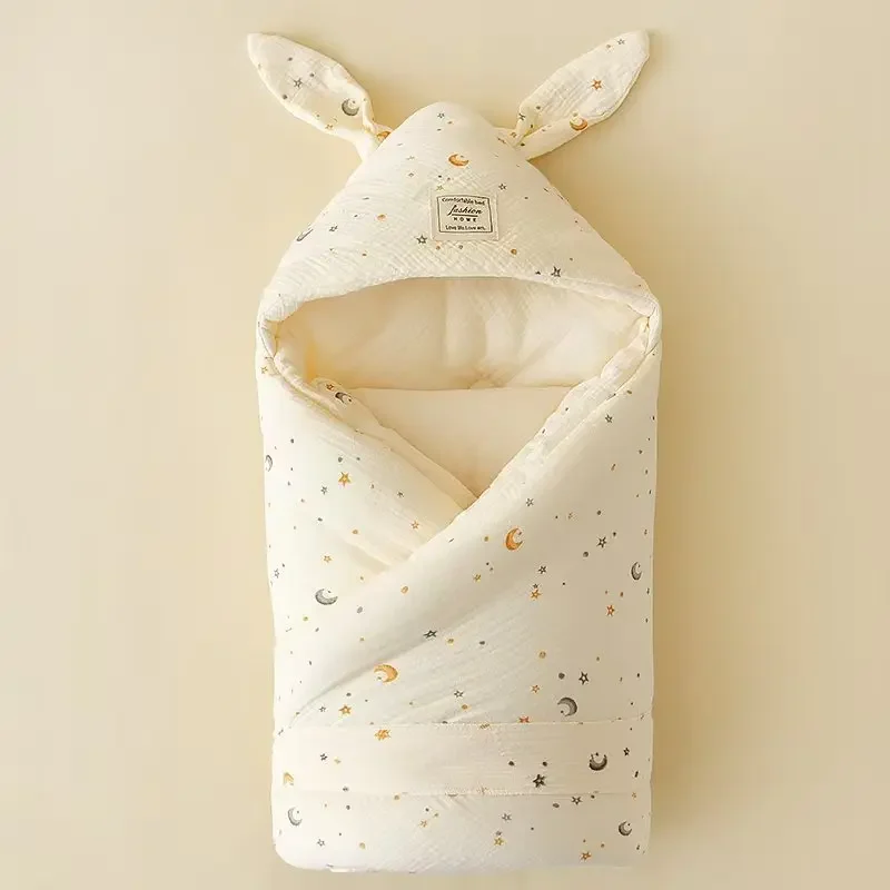 Baby Nursery Items - 高品質コットン新生児おくるみブランケット、可愛いウサギ耳付き、病院出産用ラップ、極上の柔らかさ、保温性抜群のベビーおくるみ、新品