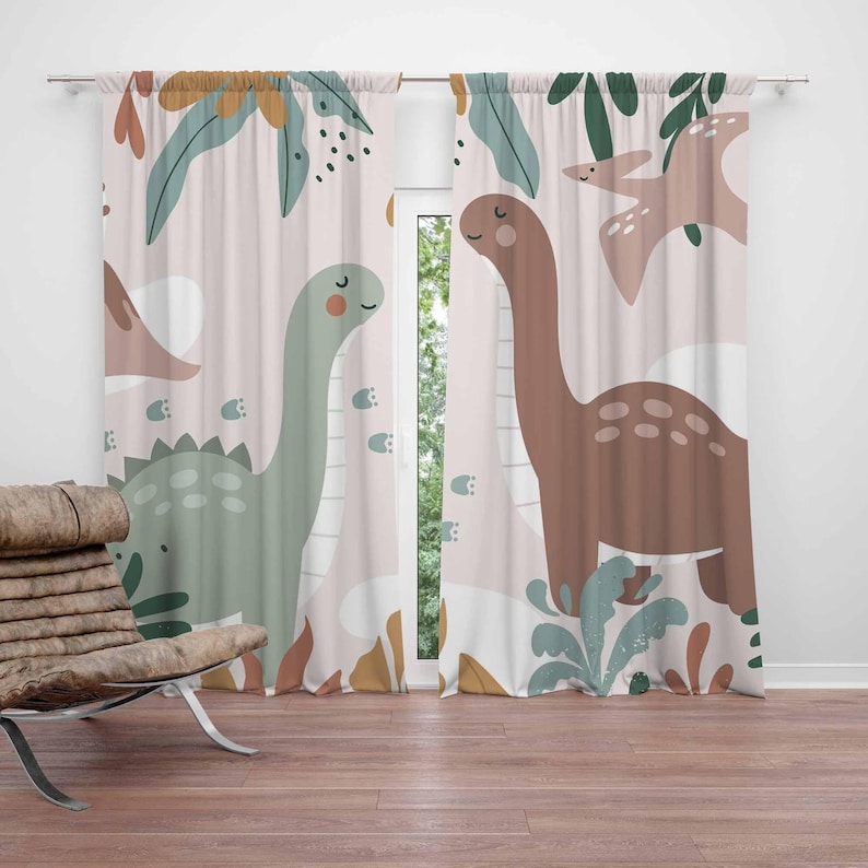 Baby Nursery Curtains - 恐竜保育園カーテン恐竜子供の寝室カーテン遮光プレイルーム装飾ベビールームカーテン寝室リビングルームカーテン