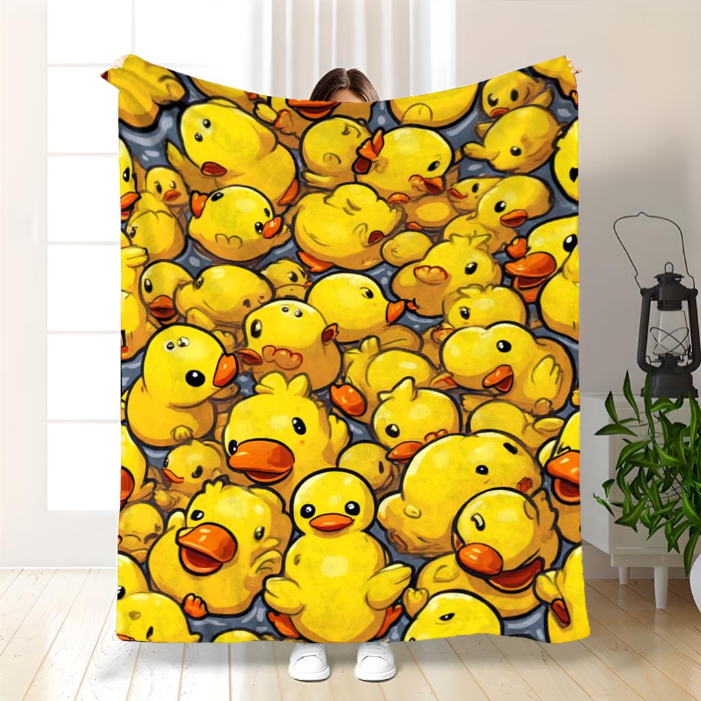Baby Nursery Yellow - 愛らしい黄色いひよこ柄ブランケット 150x200cm かわいい赤ちゃん用農場動物柄 春の昼寝タイム 保育園装飾ブランケット ギフト