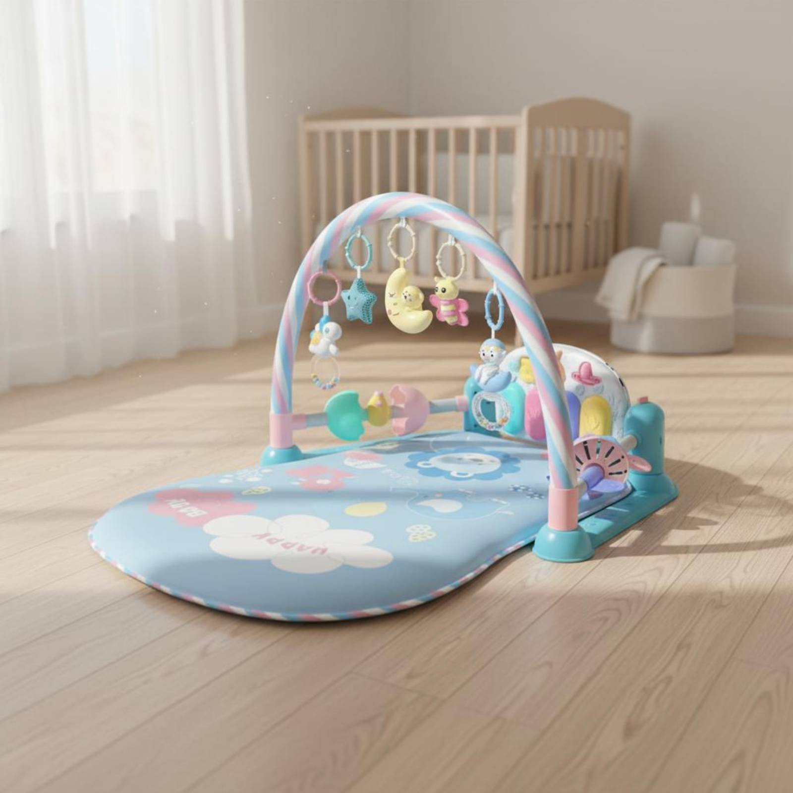 ベビーサークル ピアノ音楽機能付き ミュージカルベビーベッド - Baby Nursery Unisex のレビューと価格