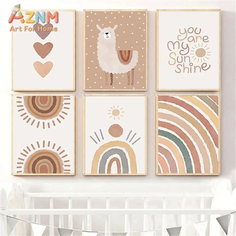 AZNM ボヘミアンニュートラルベビーナーサリーキャンバスウ - Baby Nursery You Are My Sunshine のレビューと価格