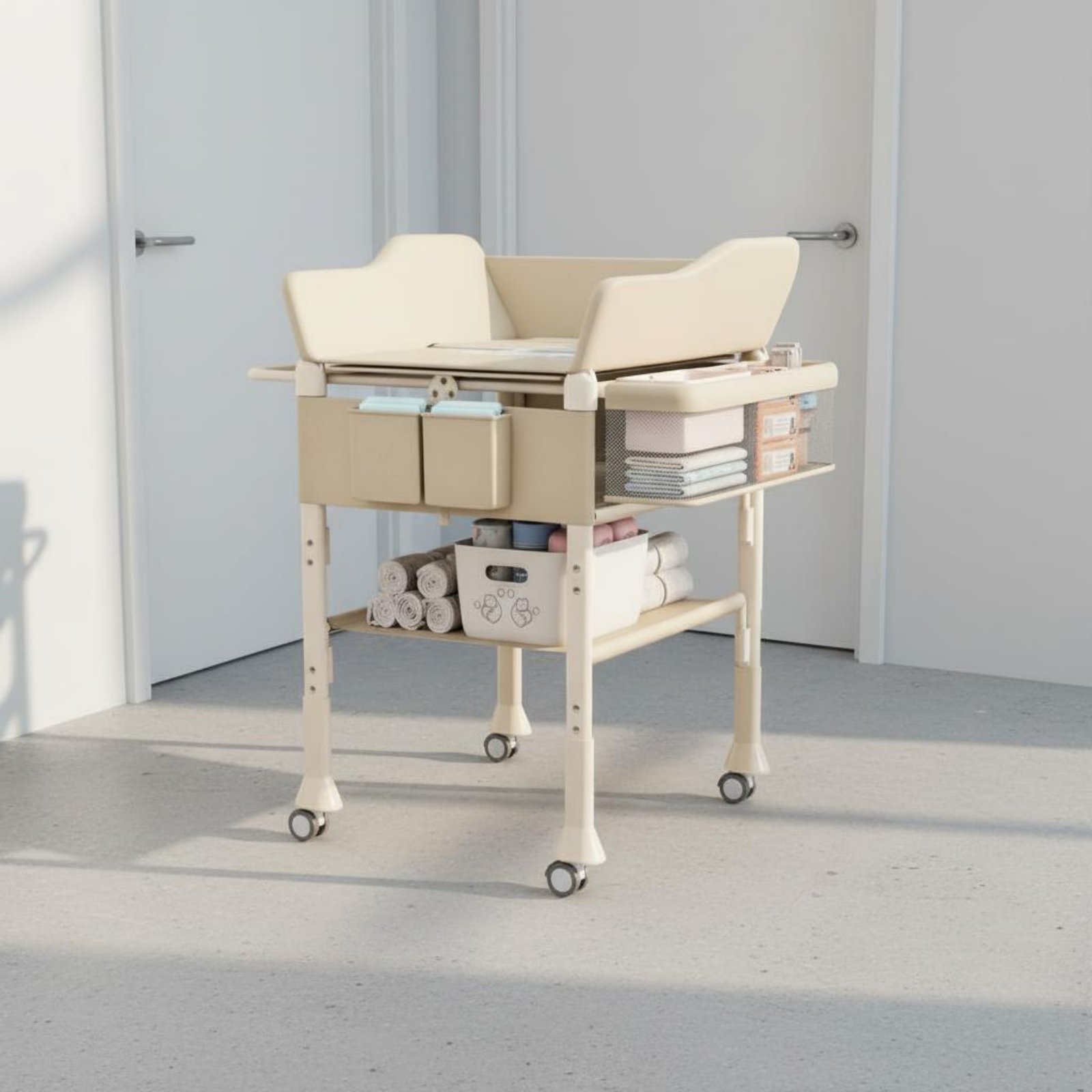 ベビーバス＆おむつ替え台コンボ 2in1 高さ調節可能 ベビ - Baby Nursery Unisex のレビューと価格