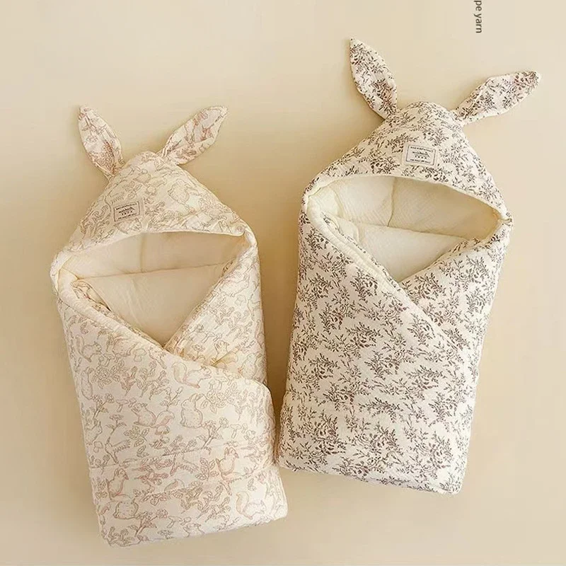 高品質コットン新生児おくるみブランケット、可愛いウサギ耳付き - Baby Nursery Items のレビューと価格
