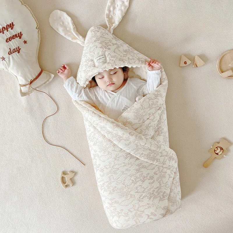 高品質コットン新生児おくるみブランケット、可愛いウサギ耳付き - Baby Nursery Items のレビューと価格