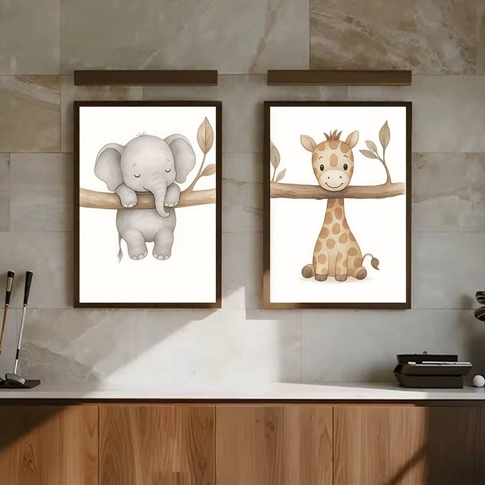 ニュートラルなボヘミアンサファリの赤ちゃん動物ウォールアート - Baby Nursery Gender Neutral のレビューと価格