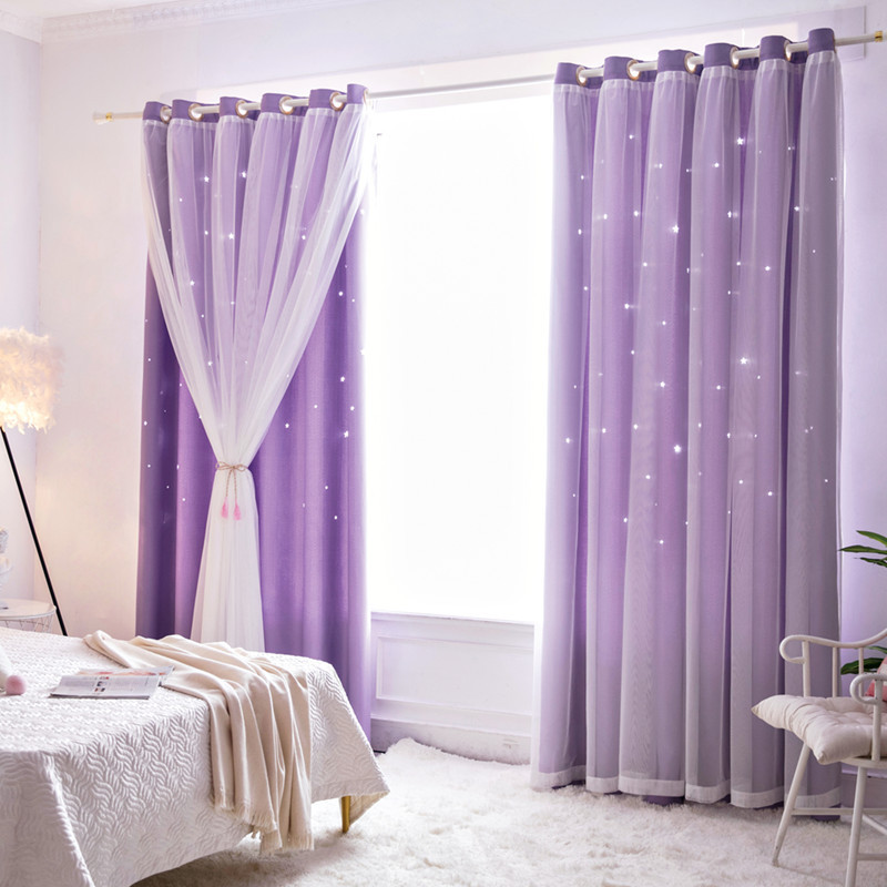 無料カスタマイズ子供カーテン中空星窓カーテン二層薄手の遮光カ - Blackout Curtain Nursery のレビューと価格