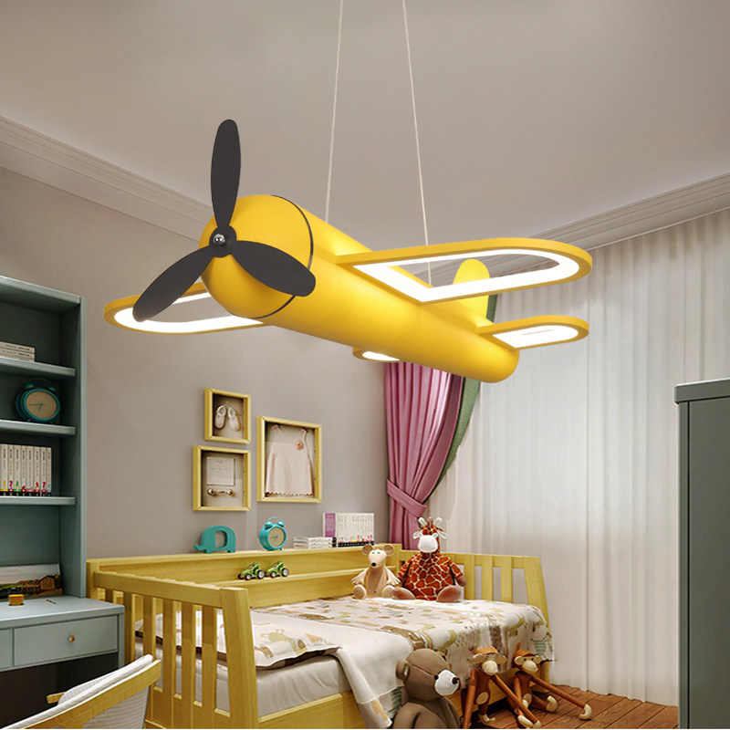 クリエイティブな青と黄色の飛行機型ペンダントランプ、寝室、保 - Baby Nursery Yellow のレビューと価格