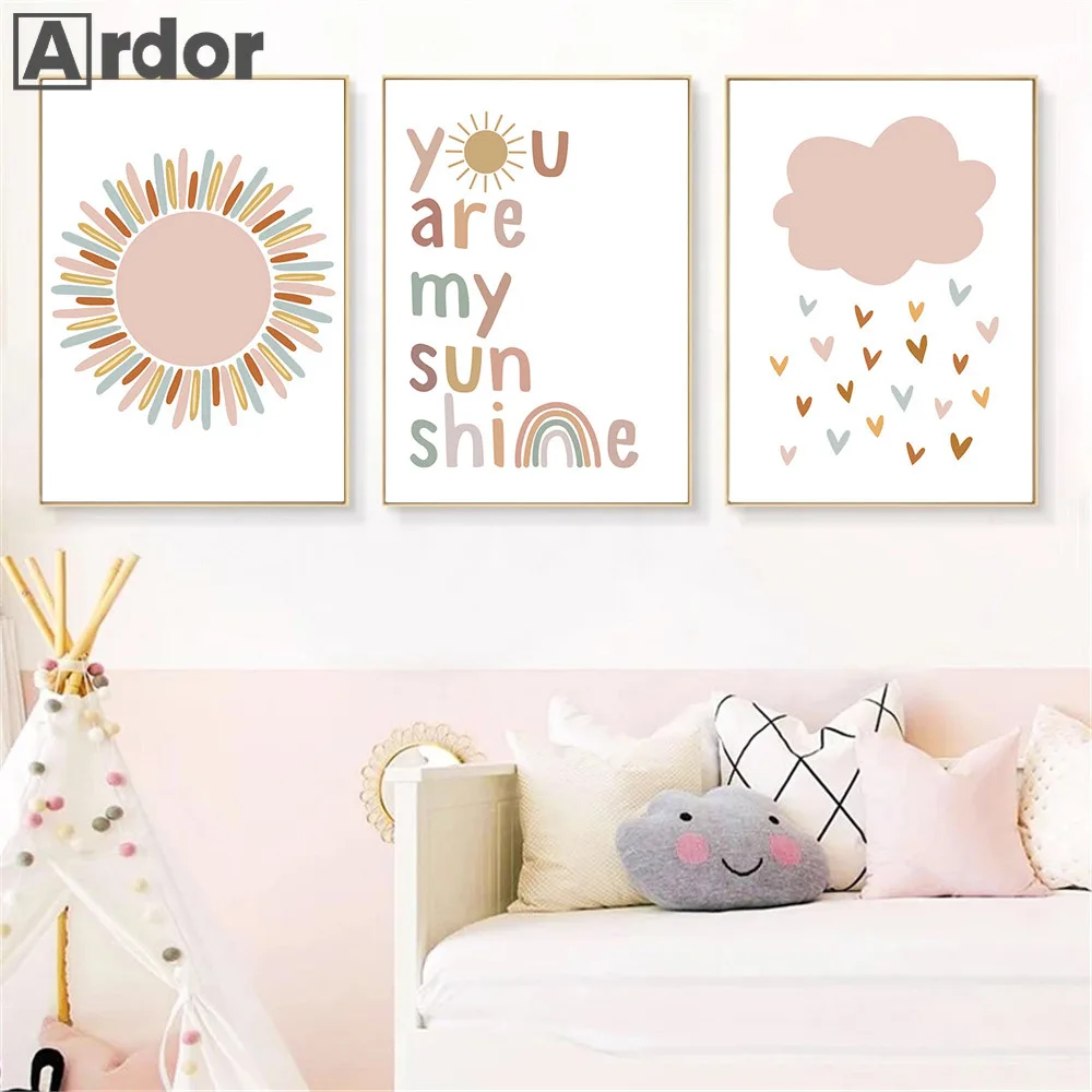 カスタムネームポスター 赤ちゃん保育園 ウォールアートプリン - Baby Nursery You Are My Sunshine のレビューと価格