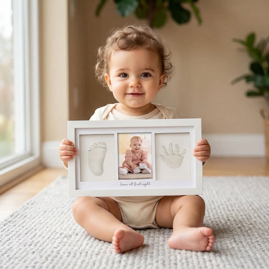 赤ちゃんの手形足形粘土キット 新生児記念写真フレーム ディス - Baby Nursery Unisex のレビューと価格