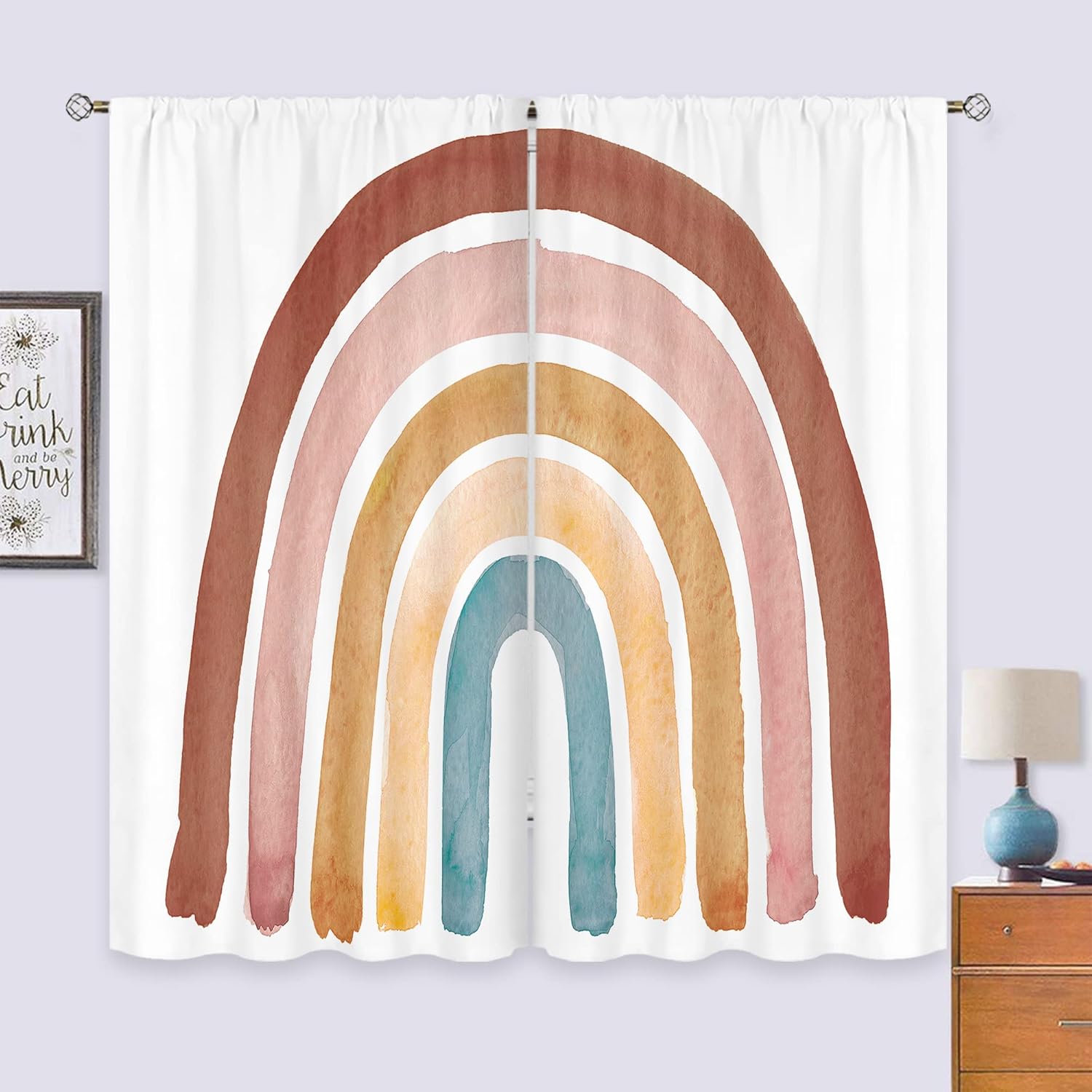 キッズボヘミアンレインボーカーテン 赤ちゃん女の子男の子寝室 - Baby Nursery Curtains のレビューと価格