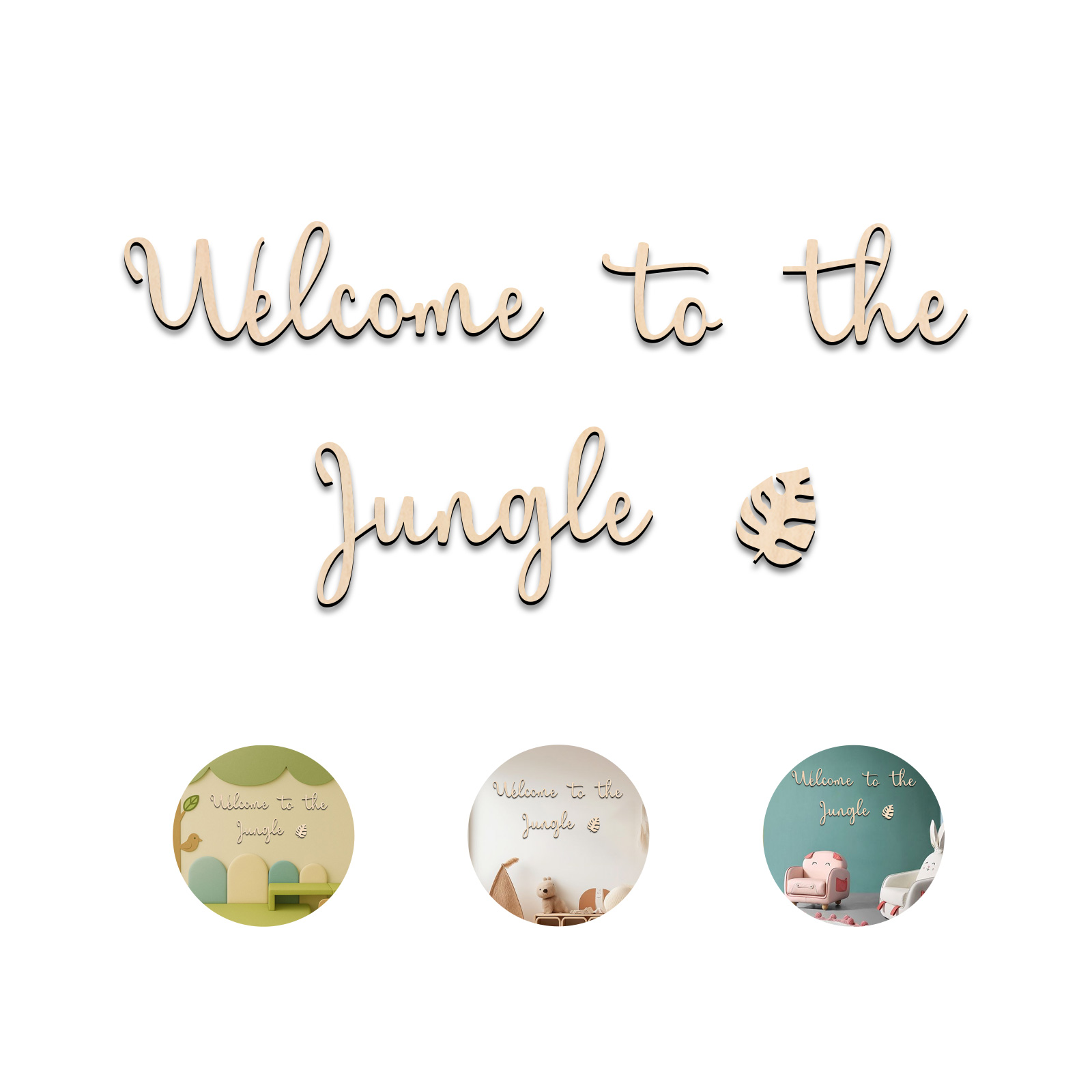 ジャングルへようこそ 木製サイン - 子供部屋の装飾、森の保 - Baby Nursery Items のレビューと価格