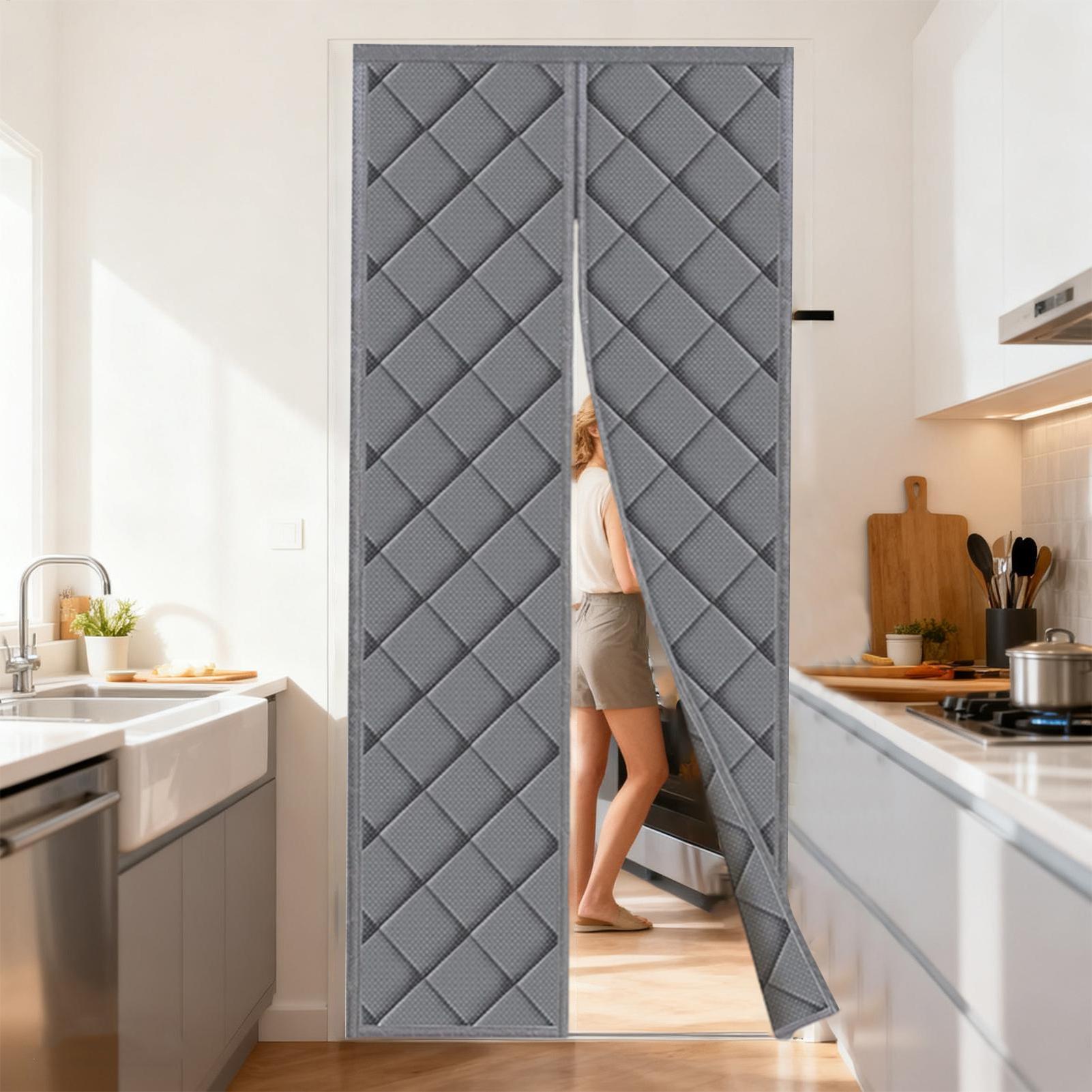 断熱ドアカバー磁気防風磁気断熱ドアカーテンキッチン用戸口寝室 - Blackout Curtain Nursery のレビューと価格