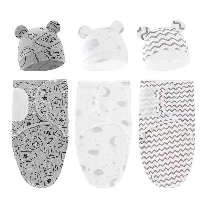 ベビーブランケット帽子セット漫画プリントコットン新生児おくる - Baby Nursery Items のレビューと価格