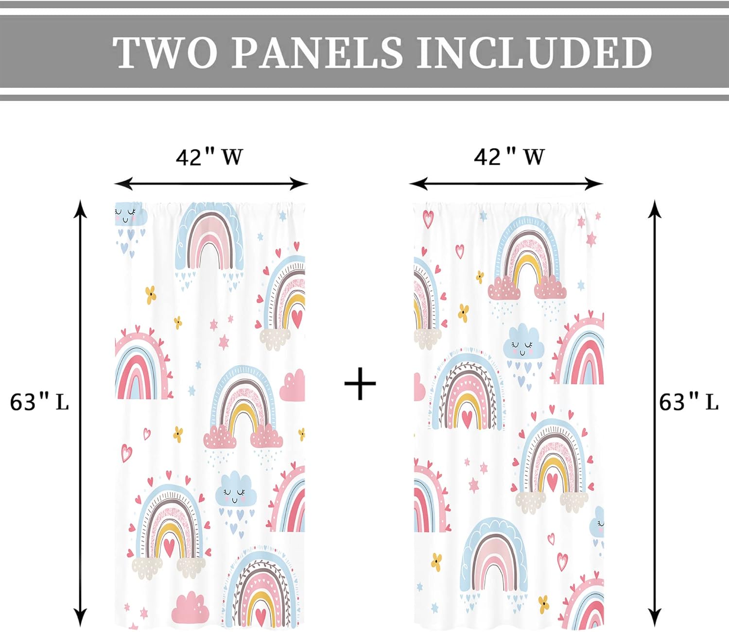 女の赤ちゃんピンクボヘミアンレインボーカーテンロッドポケット - Baby Nursery Curtains のレビューと価格