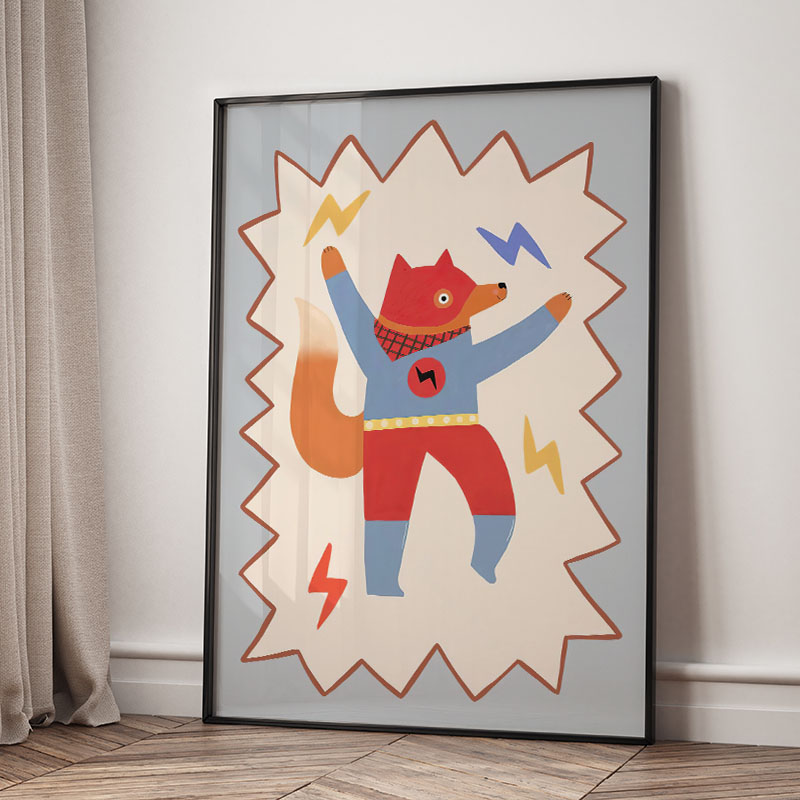 面白い漫画の超クールな子供部屋の壁飾りキャンバス絵画、クマ、 - Baby Nursery Items のレビューと価格